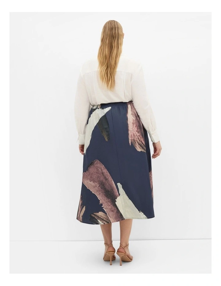 Plus Size Alisha Print Skirt in Navy image 2