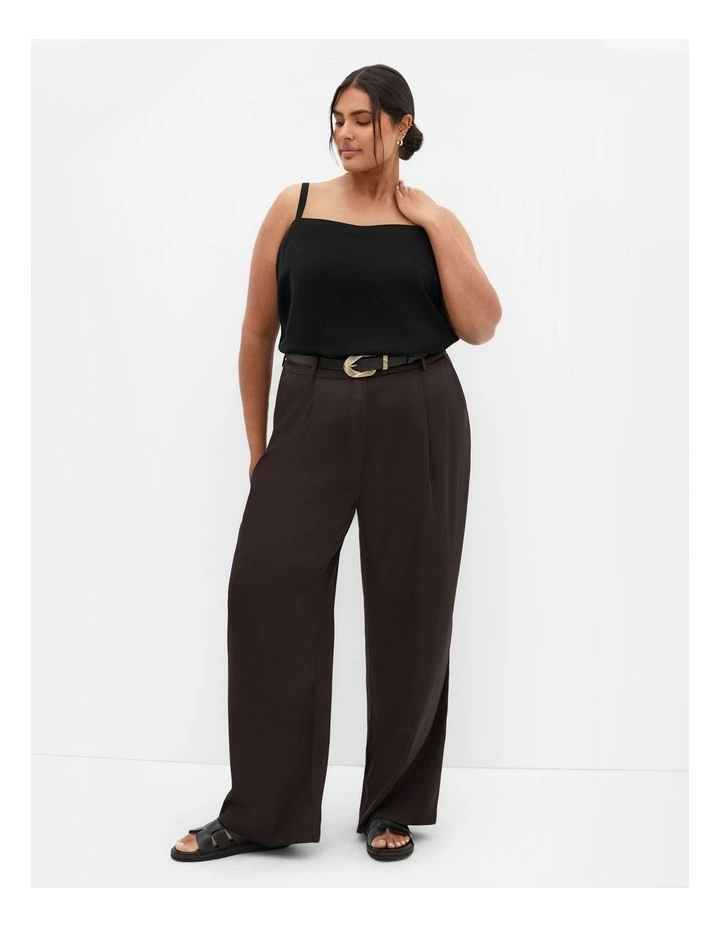 Plus Size Rylie Wide Leg Pant in Chocolate image 1