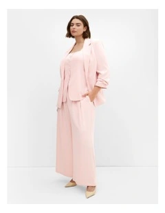 Plus Size Abbie Fully Lined Wide Leg Pant in Baby Pink