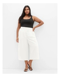 Plus Size Abbie Crop Pant in Ivory