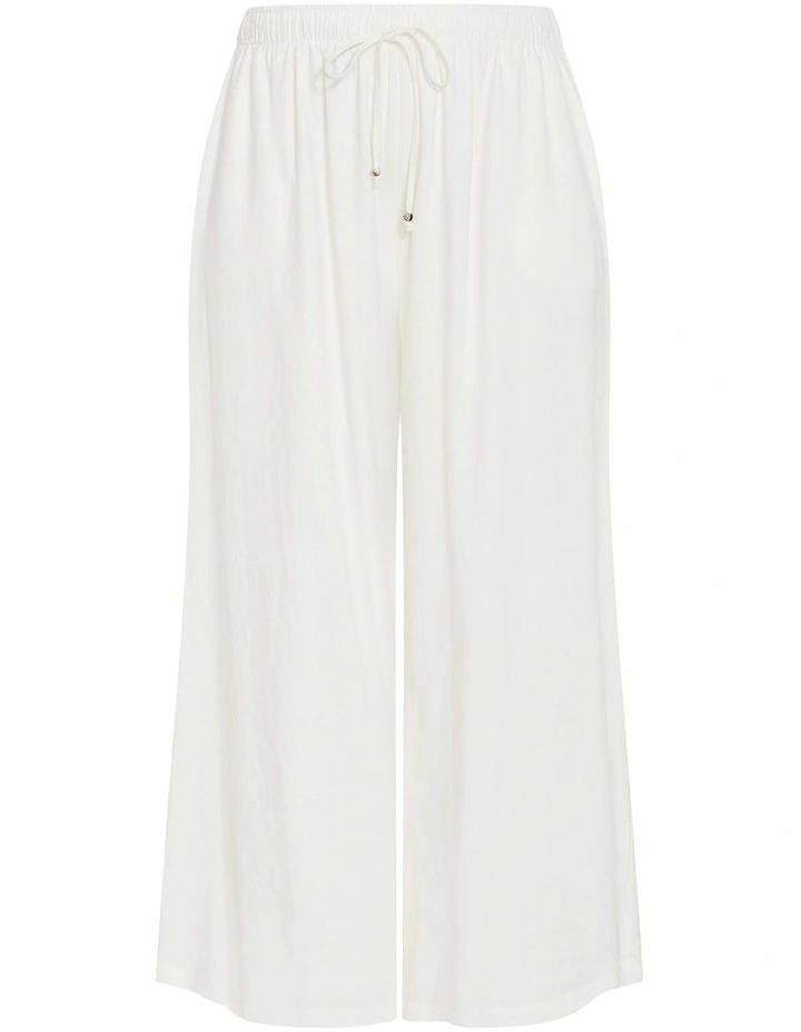 Plus Size Holly Linen Regular Length Pant in Ivory image 3