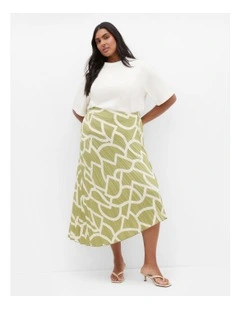 Plus Size Amaya Print Skirt in Sage