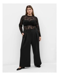 Plus Size Jordan Wide Leg Petite Pant in Black