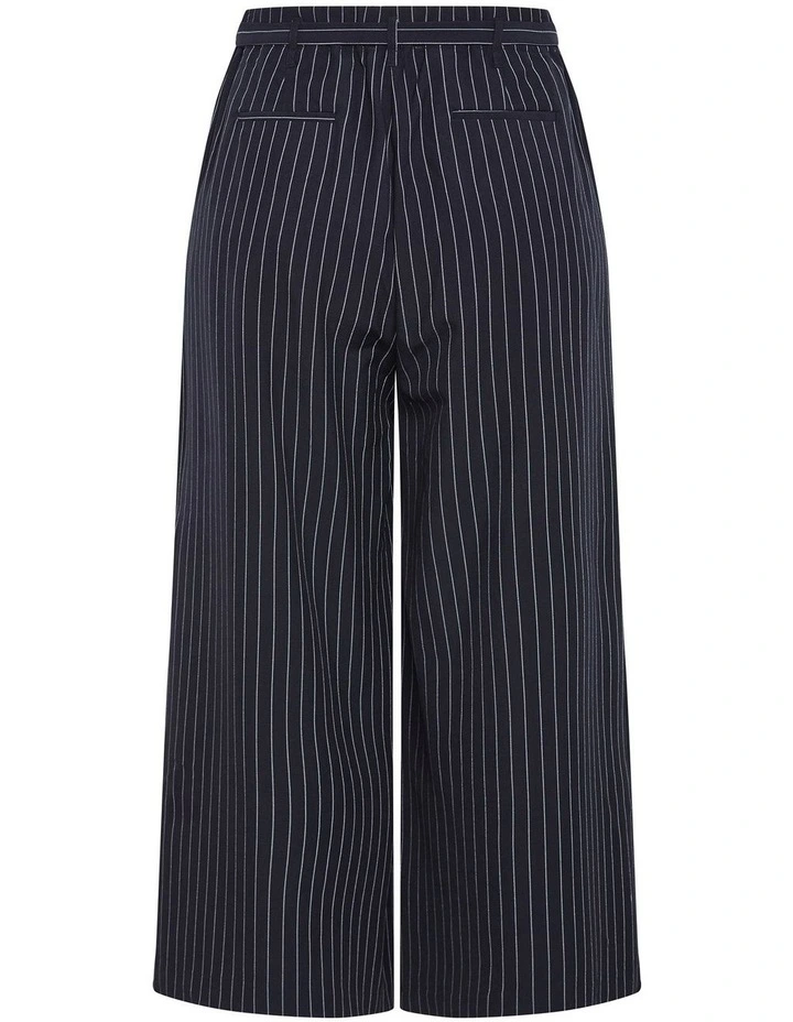Plus Size Karla Pin Stripe Wide Leg Pant in Navy image 4