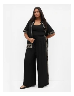 Plus Size Bianca Side Detail Pant in Black