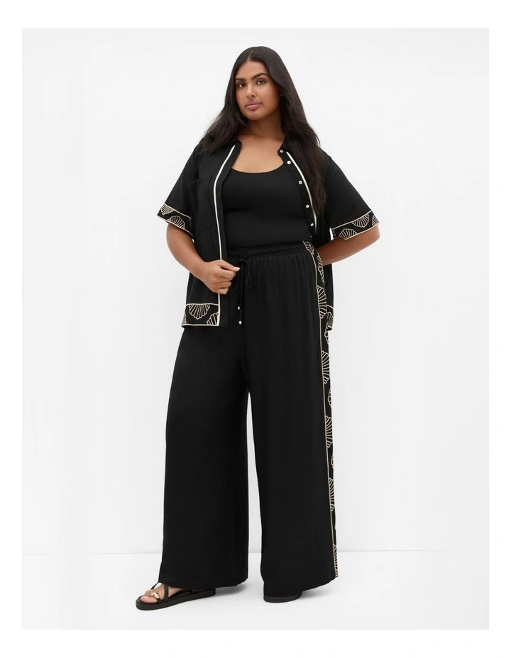 Plus Size Bianca Side Detail Pant in Black image 1