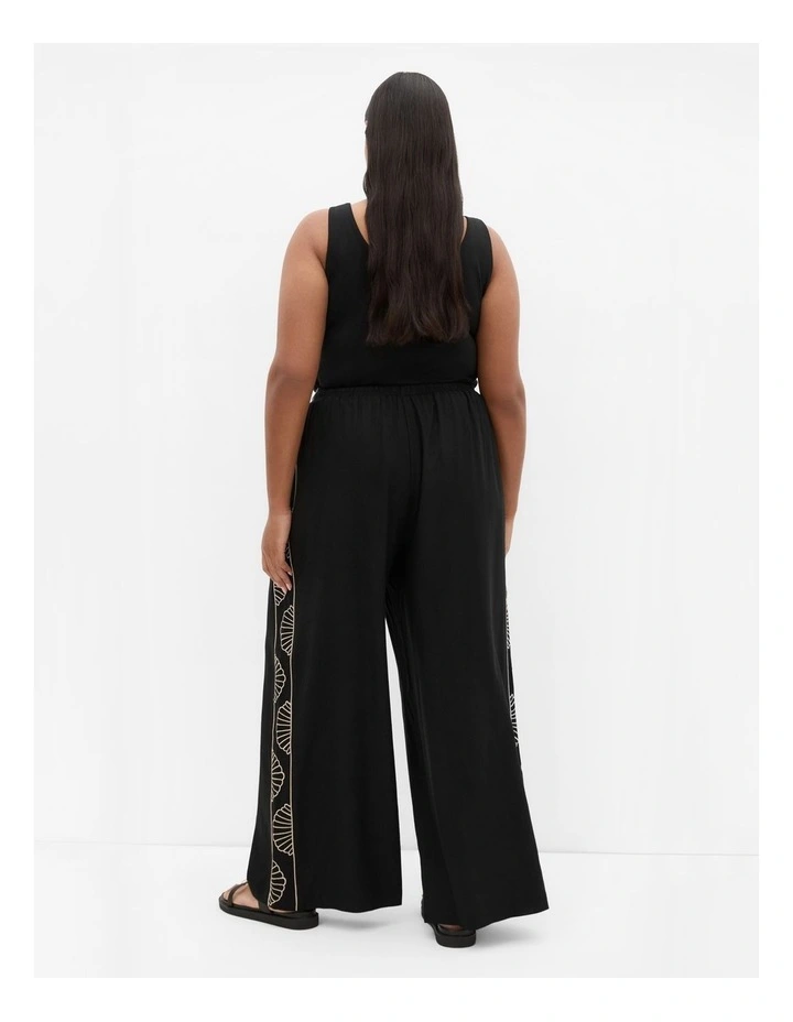 Plus Size Bianca Side Detail Pant in Black image 2