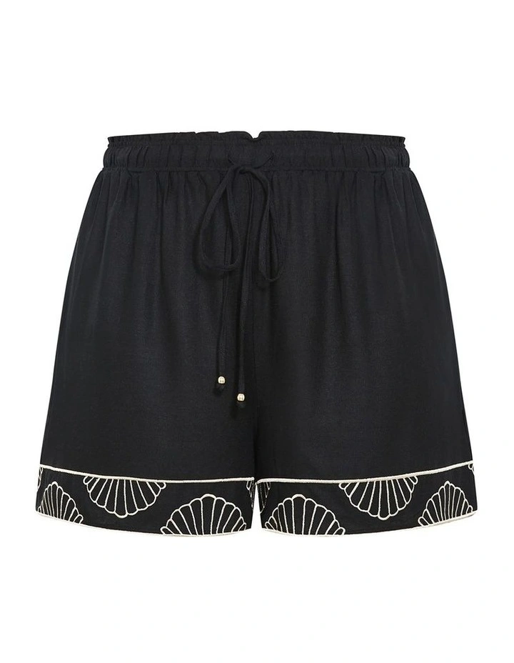 Plus Size Bianca Border Detail Shorts in Multi image 3