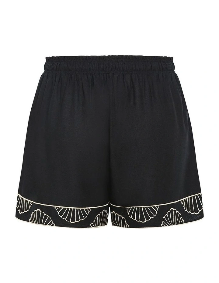 Plus Size Bianca Border Detail Shorts in Multi image 4