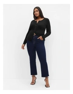 Plus Size Asha Fit Dena Ankle Grazer Jeans in Dark Wash
