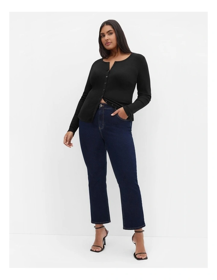 Plus Size Asha Fit Dena Ankle Grazer Jeans in Dark Wash image 1