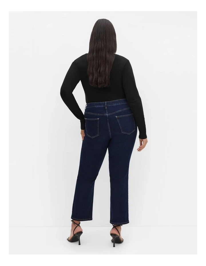 Plus Size Asha Fit Dena Ankle Grazer Jeans in Dark Wash image 2