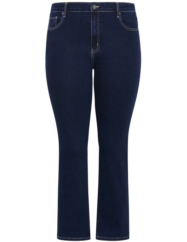 Plus Size Asha Fit Dena Ankle Grazer Jeans in Dark Wash image 3