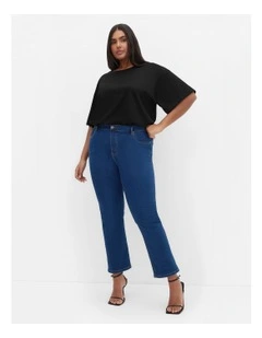 Plus Size Asha Fit Dena Ankle Grazer Jean in Mid Wash