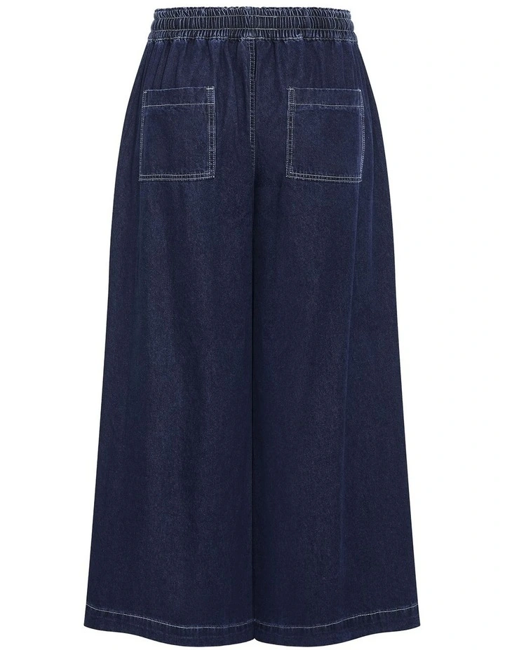 Plus Size Denim Wide Leg Jogger Pant in Dark Wash image 4