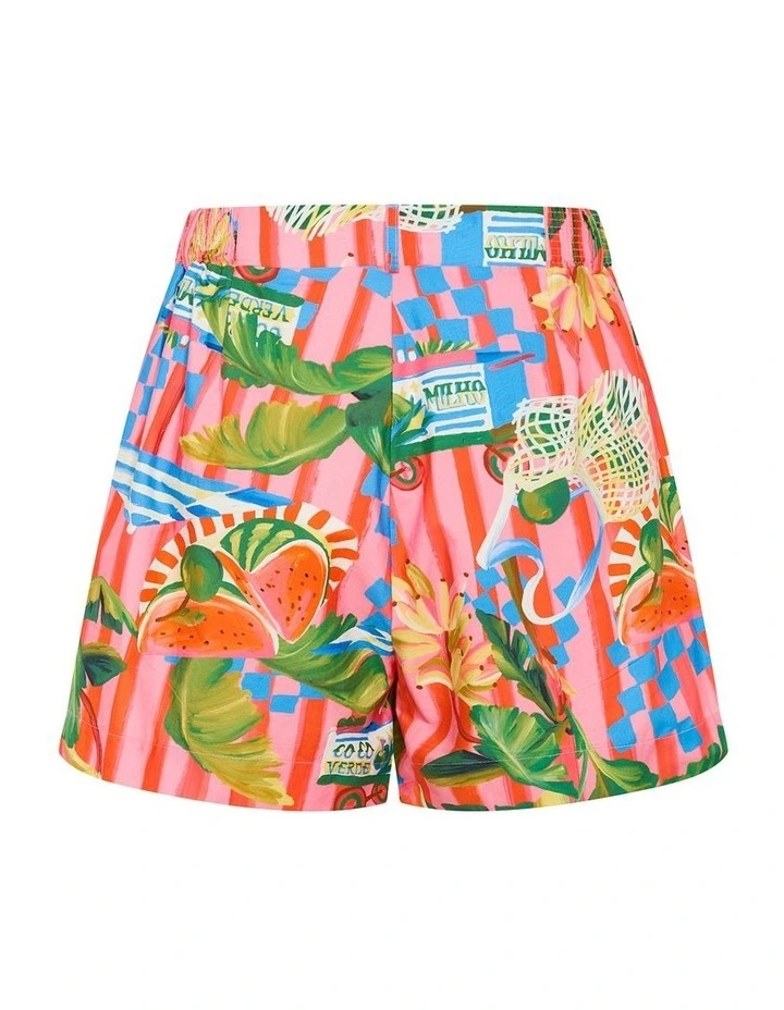 Plus Size Holiday Print Shorts in Multi image 4
