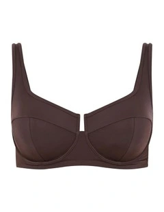 Plus Size Capri Underwire Bikini Top in Chocolate