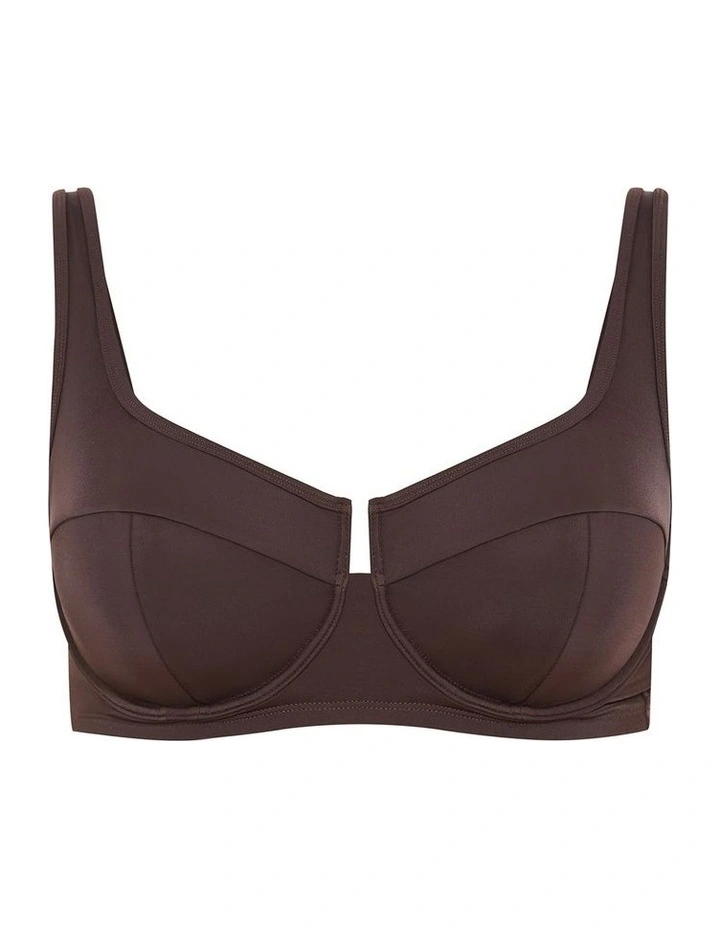 Plus Size Capri Underwire Bikini Top in Chocolate image 1