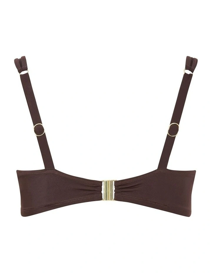 Plus Size Capri Underwire Bikini Top in Chocolate image 2