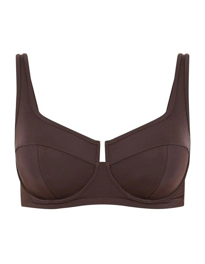 Plus Size Capri Underwire Bikini Top in Chocolate image 3
