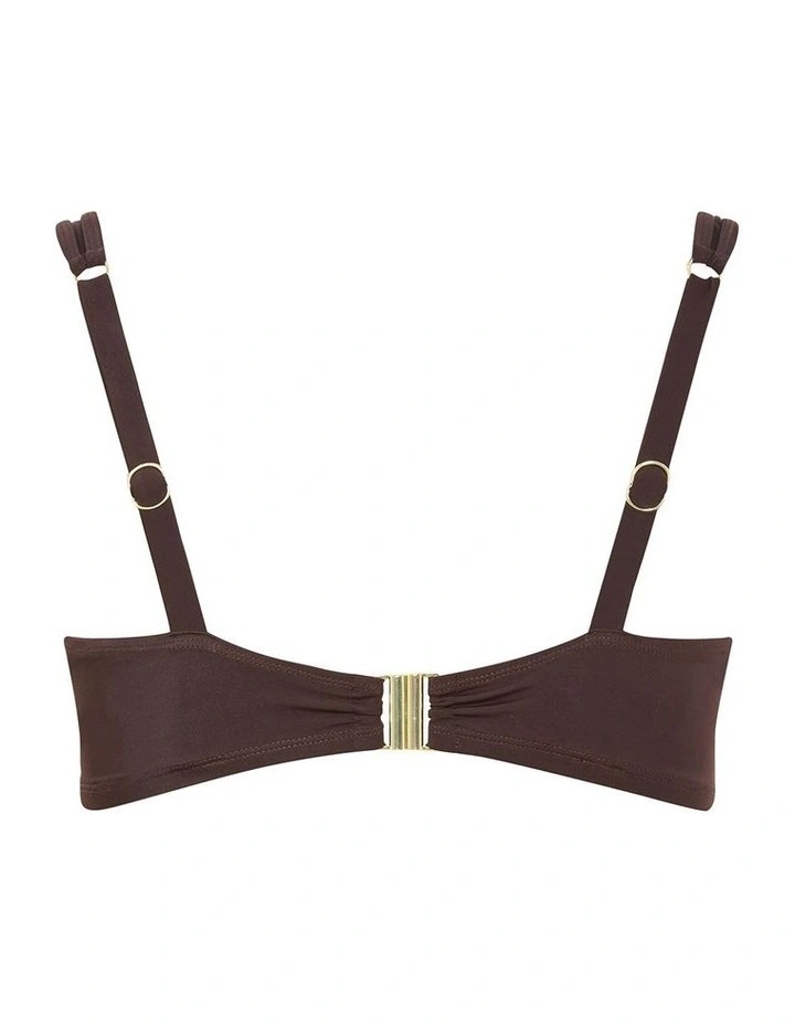 Plus Size Capri Underwire Bikini Top in Chocolate image 4