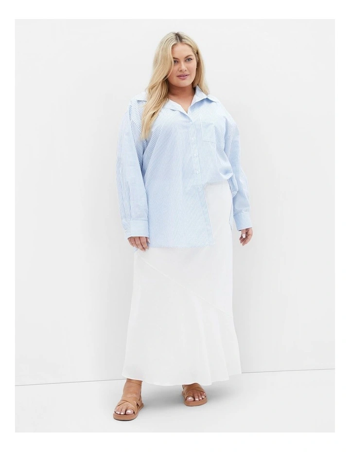 Plus Size Paige Santorini Stripe Shirt in Blue image 1