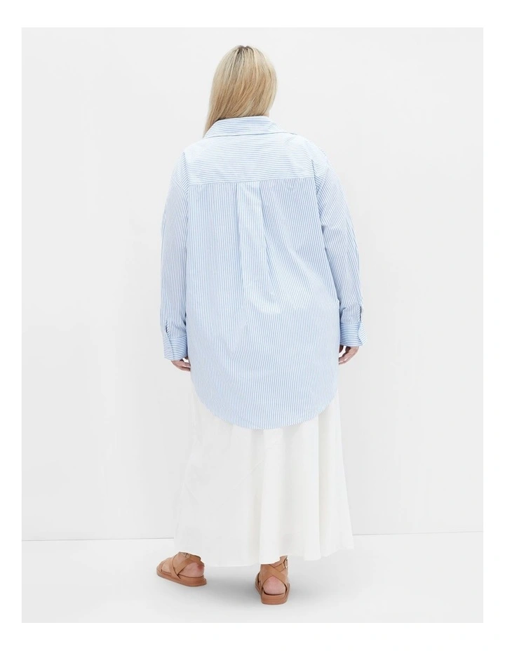Plus Size Paige Santorini Stripe Shirt in Blue image 2