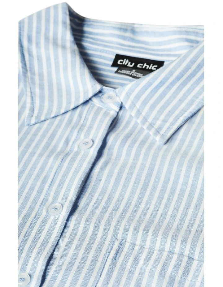 Plus Size Paige Santorini Stripe Shirt in Blue image 7