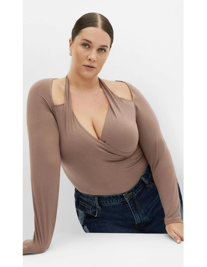 Plus Size Keyla Bodysuit in Fawn image 7