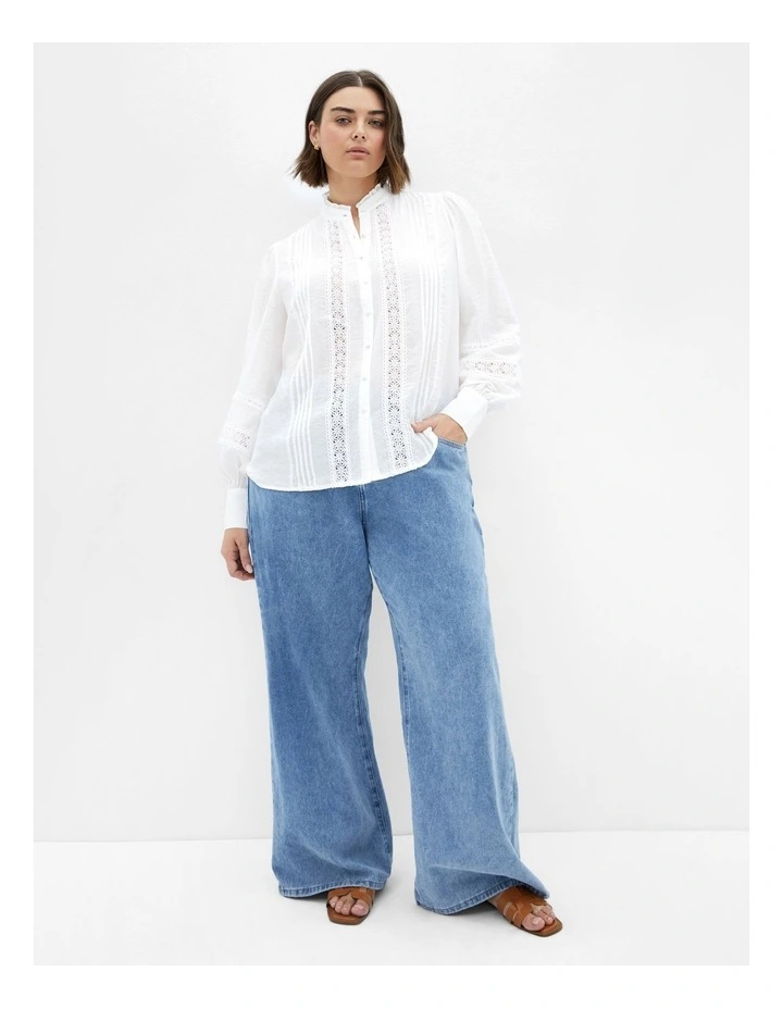 Plus Size Whimsical Shirt in White image 1