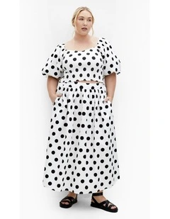 Plus Size Amari Print Top in White