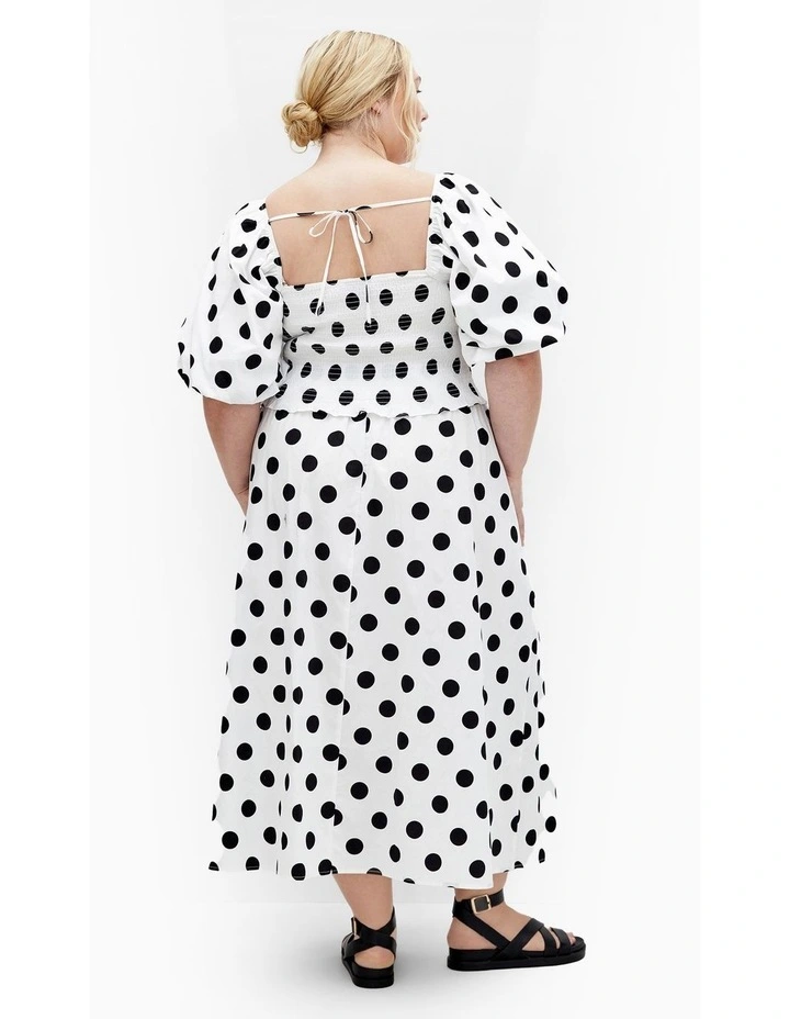 Plus Size Amari Print Top in White image 2