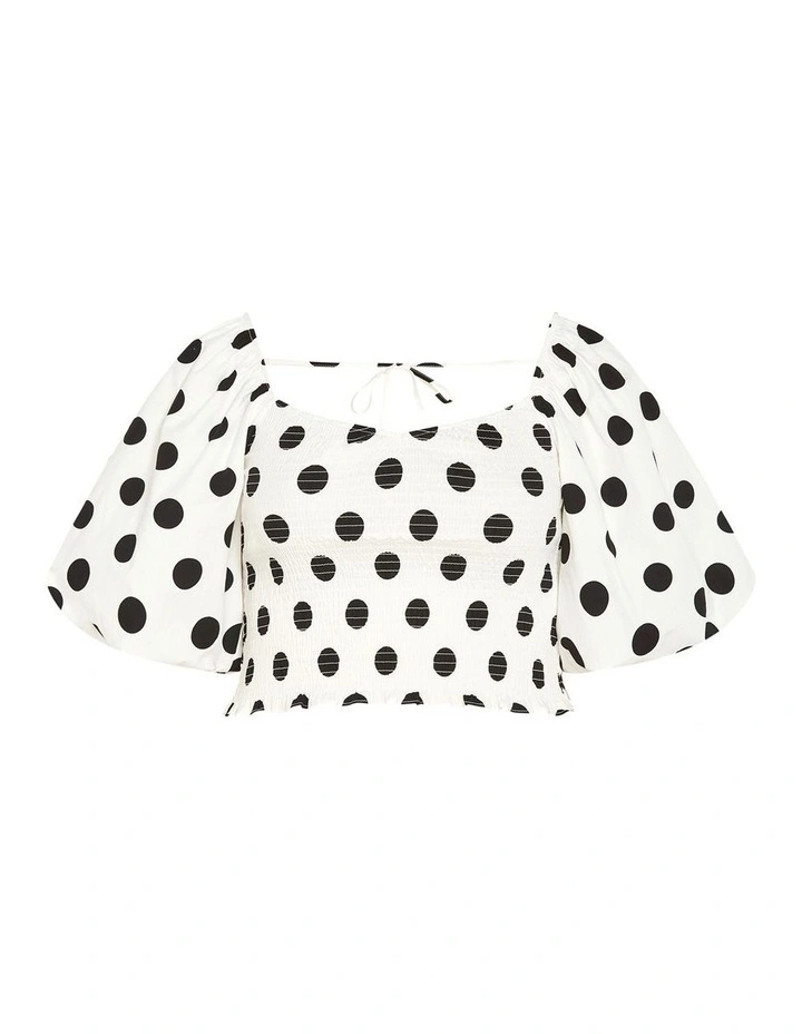 Plus Size Amari Print Top in White image 3