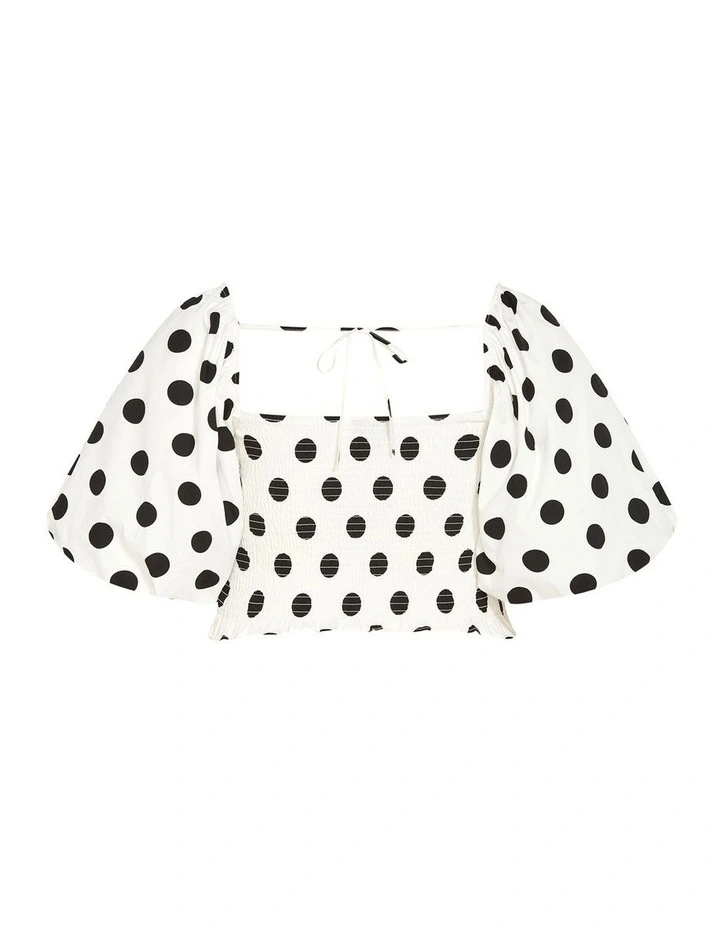 Plus Size Amari Print Top in White image 4