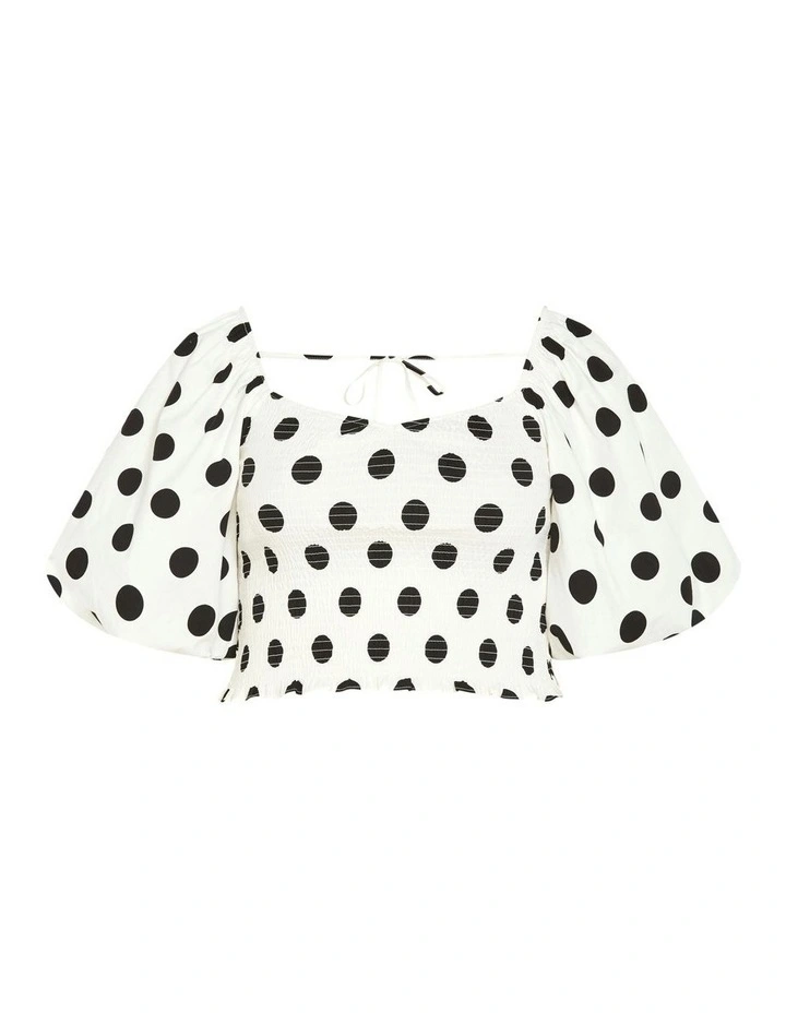 Plus Size Amari Print Top in White image 5