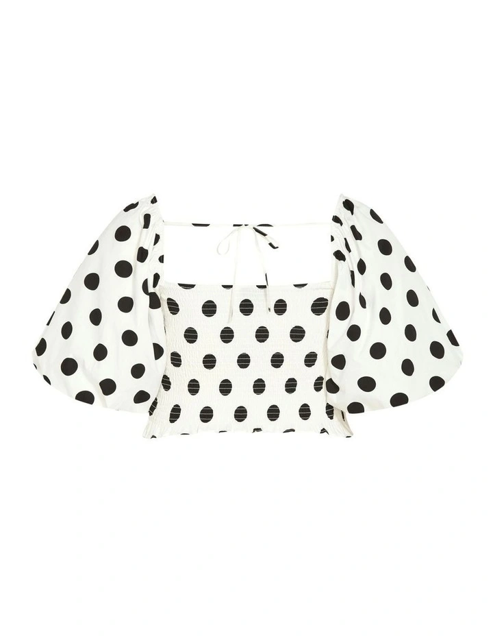 Plus Size Amari Print Top in White image 6