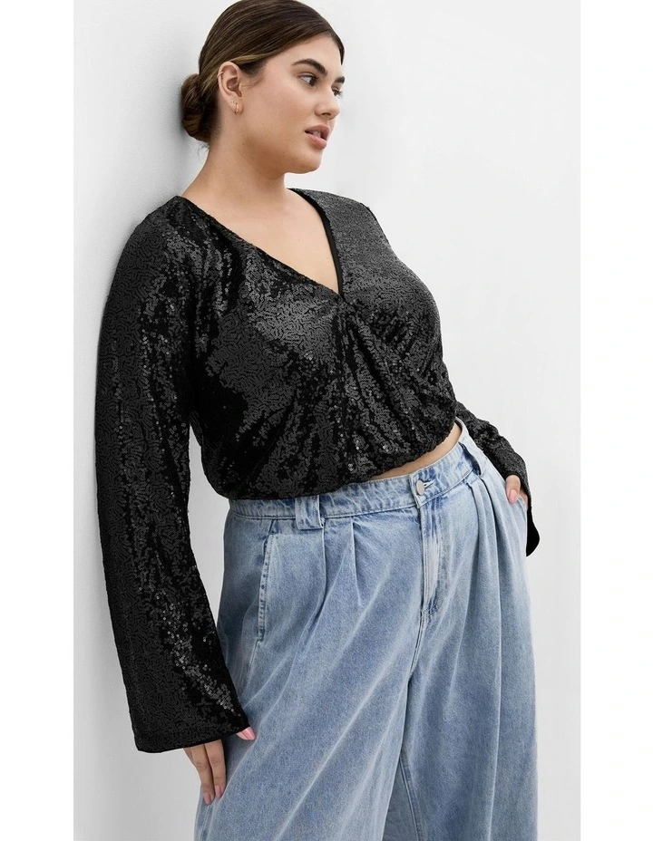 Plus Size Saturn Top in Black image 5