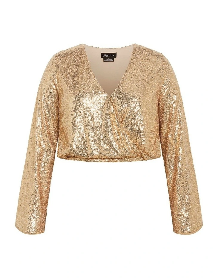 Plus Size Saturn Top in Gold image 3