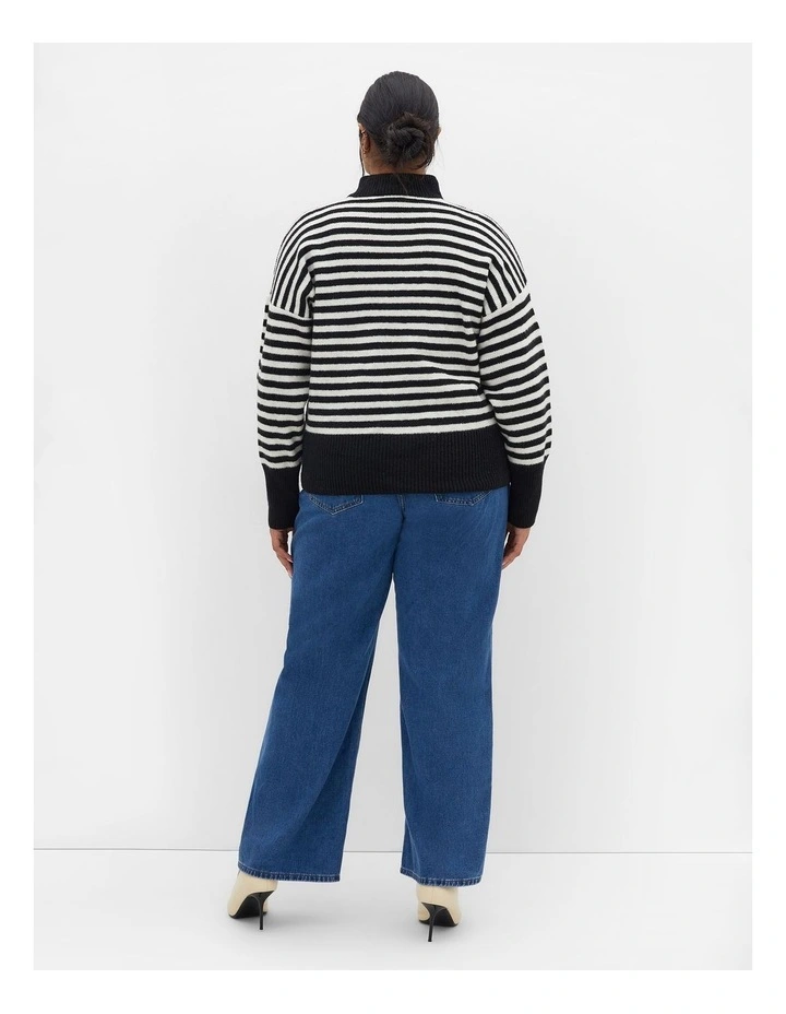 Plus Size Hampstead Jumper in Narrow Stripe image 2