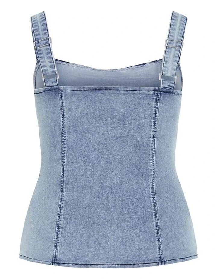 Plus Size Abbie Denim Top in Light Wash image 4