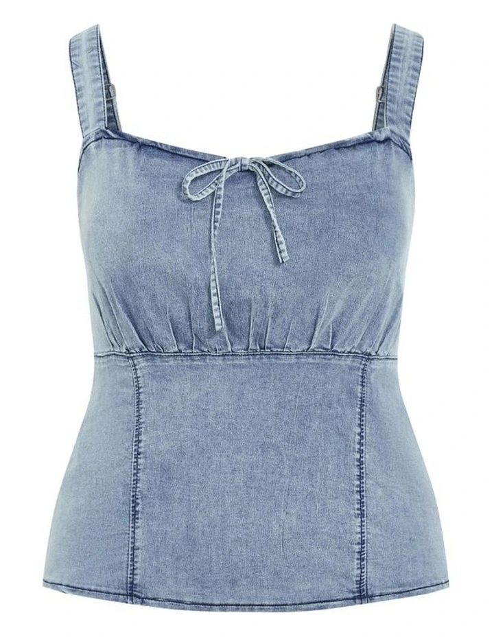 Plus Size Abbie Denim Top in Light Wash image 6