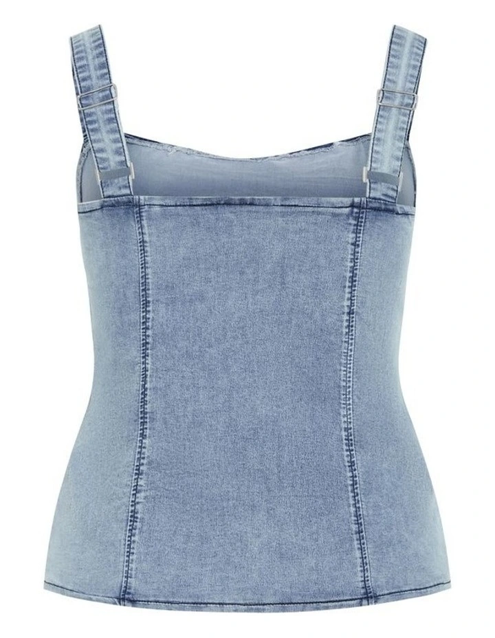 Plus Size Abbie Denim Top in Light Wash image 7
