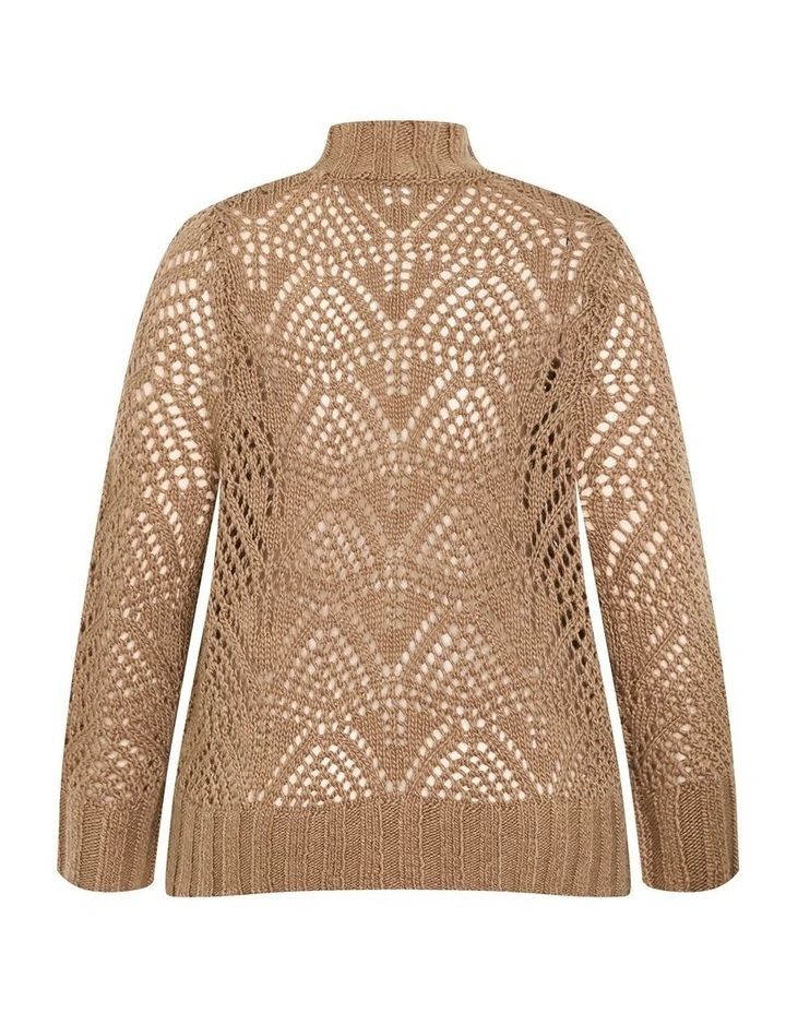 Plus Size Beck Wool Blend Jumper in Mushroom image 4