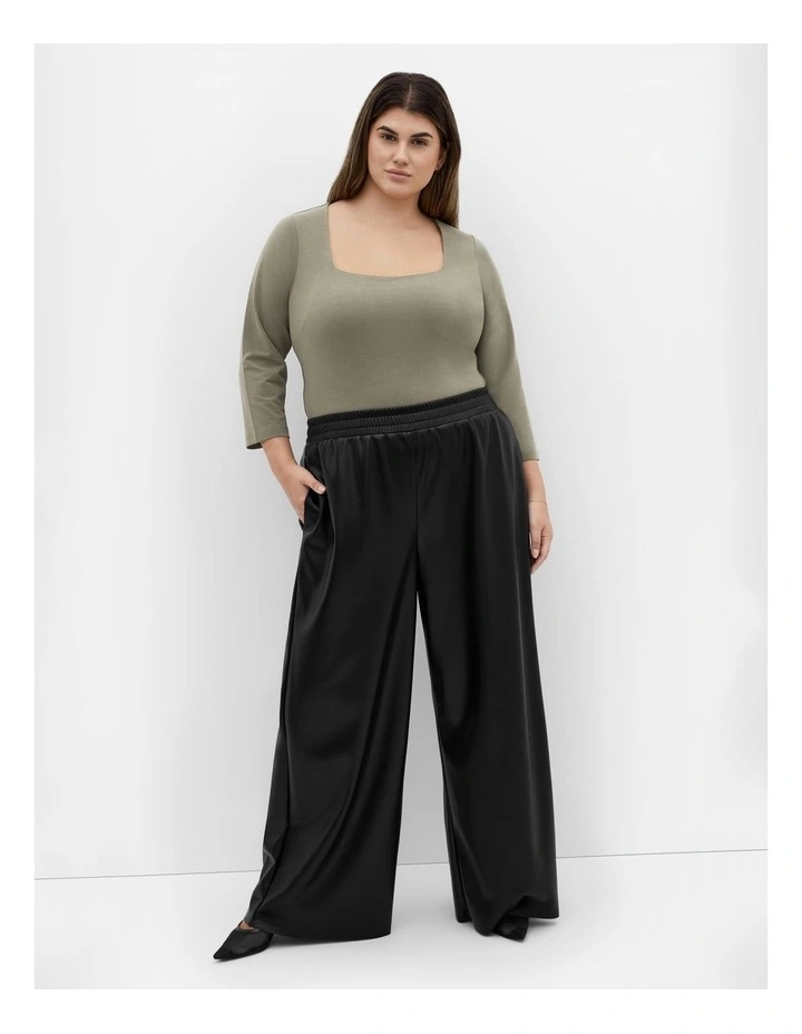 Plus Size Anny Square Neck Top in Khaki image 1