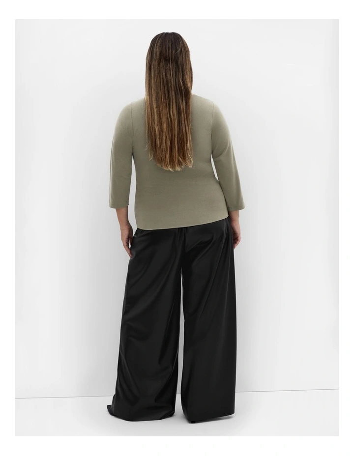 Plus Size Anny Square Neck Top in Khaki image 2