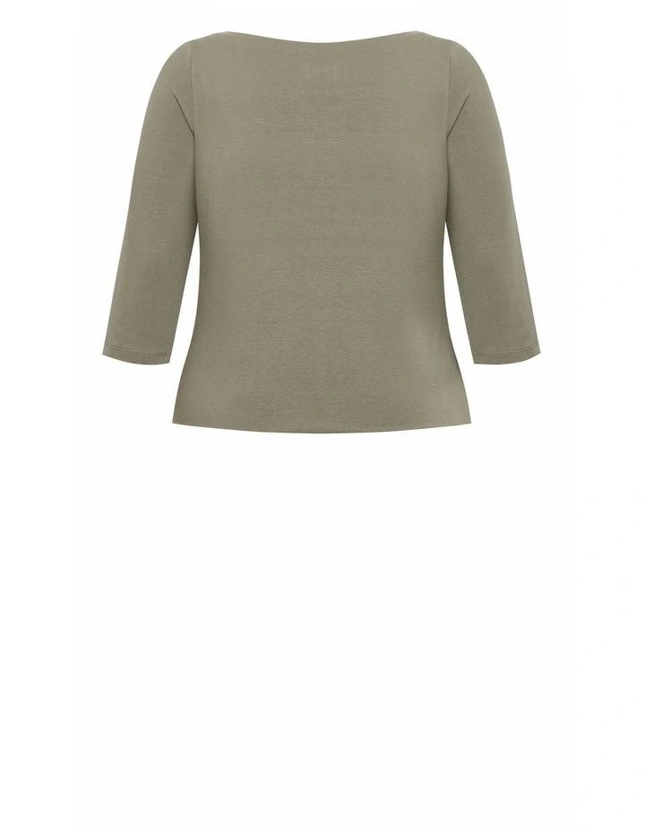 Plus Size Anny Square Neck Top in Khaki image 4