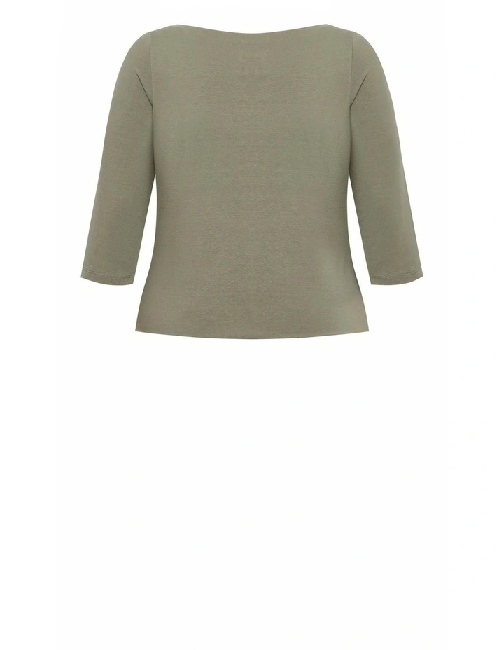 Plus Size Anny Square Neck Top in Khaki image 7