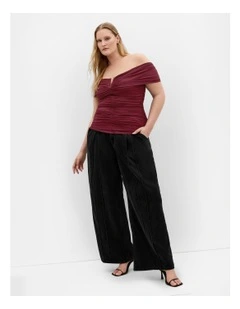 Plus Size Isabell Off Shoulder Top in Cherry