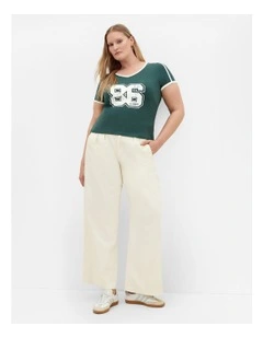 Plus Size Micro Sport Print Tee in Green