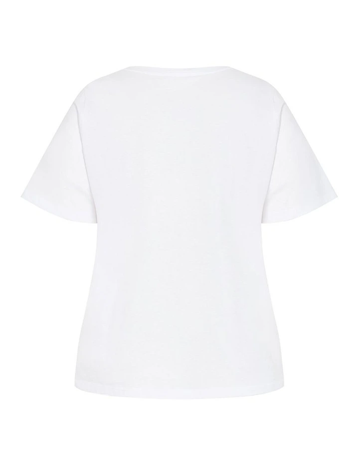 Plus Size Bianca Paradise Cotton Tee in White image 4